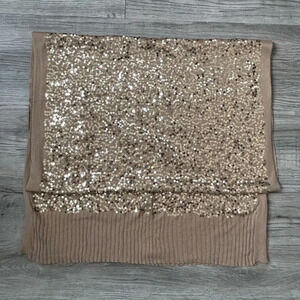 IMAN Beige Sequin Accessory Scarf